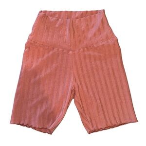 Striped Pink Aerie Biker Shorts